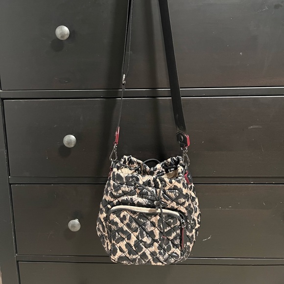 MZ Wallace Crosby Drawstring Bucket Bag - Leopard - Picture 2 of 5